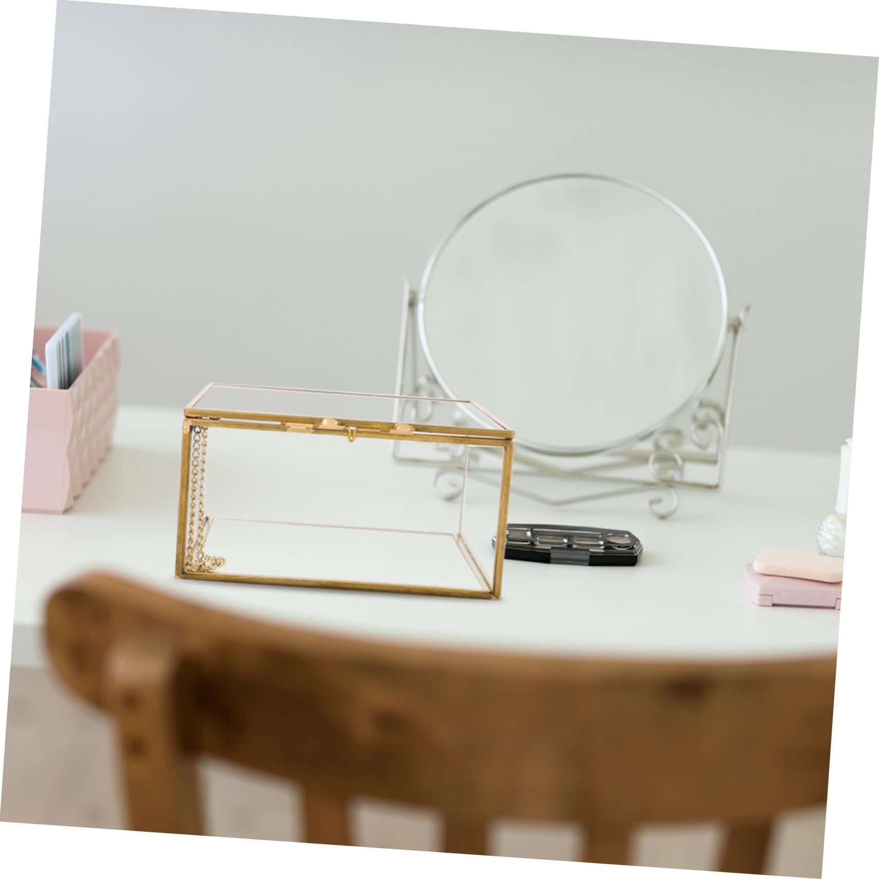 Caja De Almacenamiento De Joyería De Transparente Organizador Decorativo Para Accesorios Caja Lidded Para Exhibición y Almacenamiento De Bisutería y Cosméticos