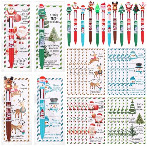 Stylo de Noël bonhomme de neige rétractable avec carte de vœux
