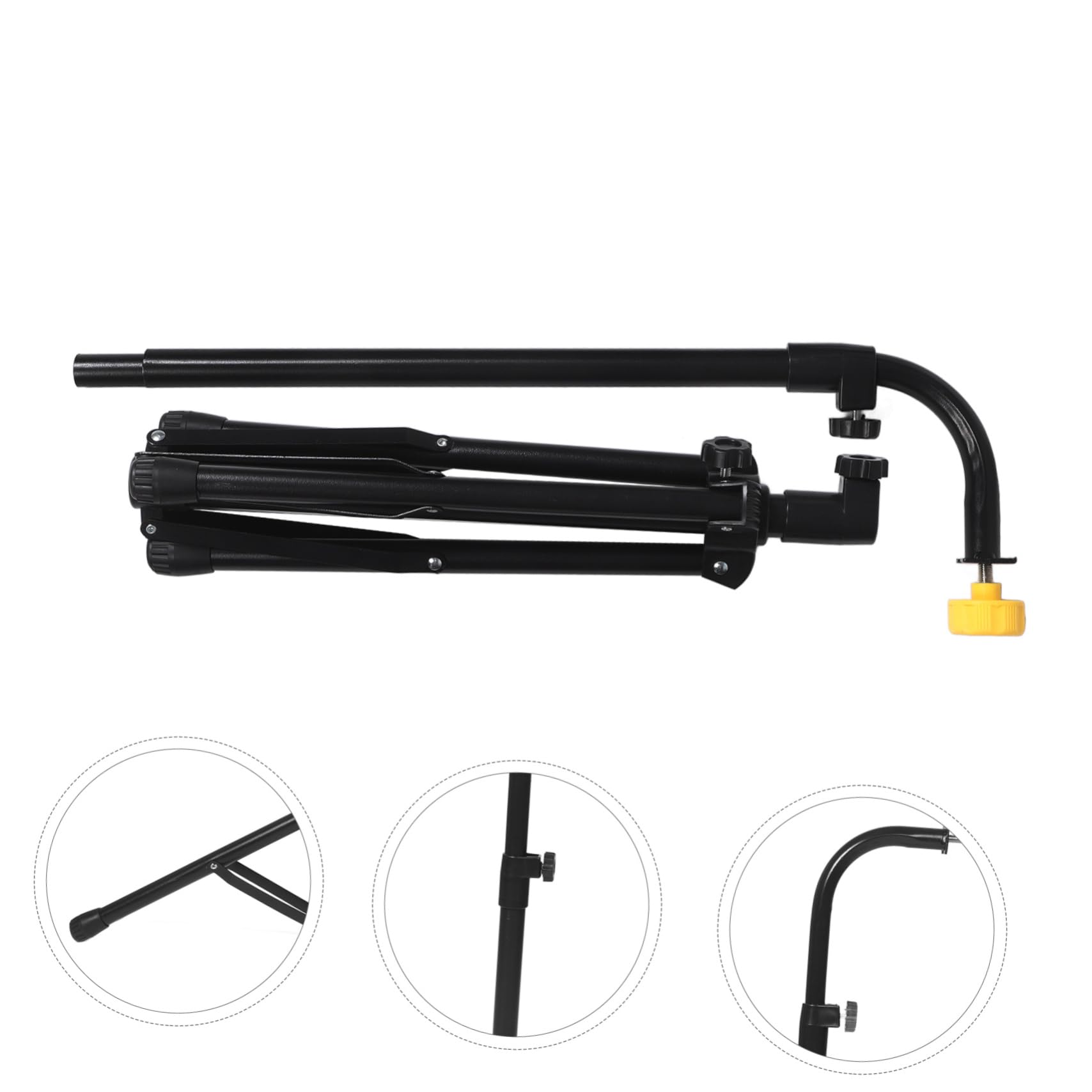 Supporto a Treppiede per Percussioni e Strumenti Sospesi Nero | Acciaio, Struttura Tripode, Smontabile, per Esibizioni su Palco, Supporto per Bar Chimes e Wind Chimes