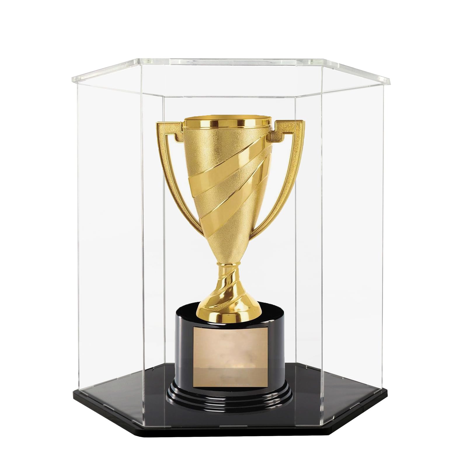 Acrylic Display Case, Memorabilia Display Case, 13×13 Inch with Black Base,Display Clear Display Case Collectibles Figures Dolls Toys Models Organizations,Helmet/Basketball Display case (A)