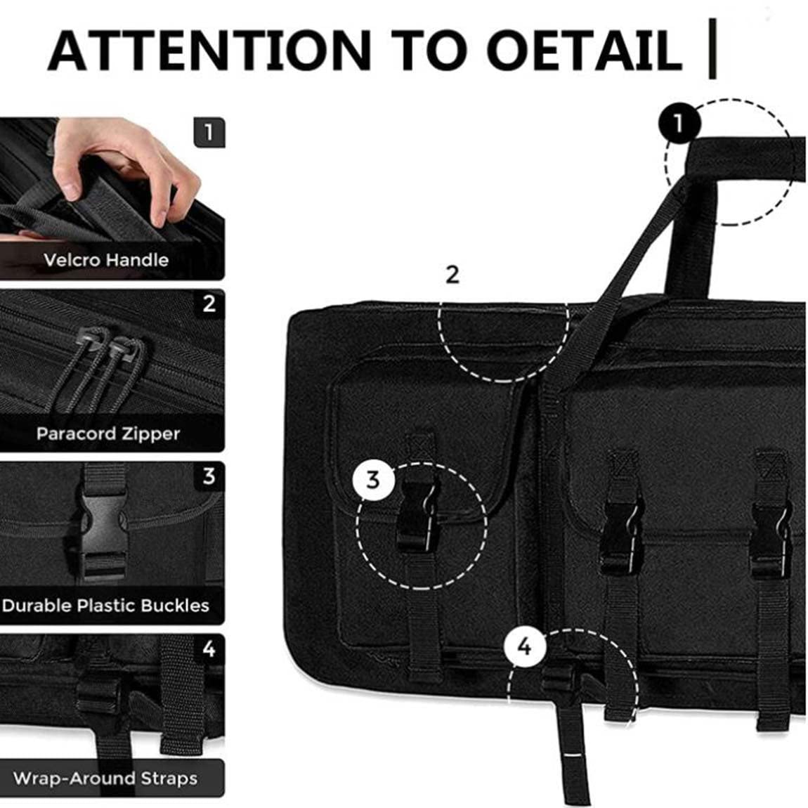 Rifle Case Tactical Gun Bag, Bolsa de Pesca Mochila Pistola Escopeta Airsoft Case Almacenamiento con correa para el hombro, para cazar, pescar, disparar deportes