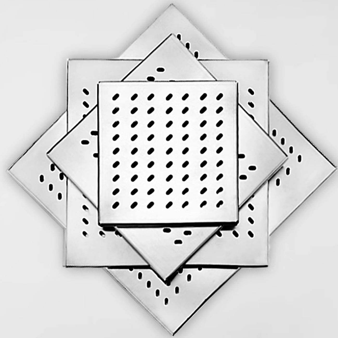 Grille d'évacuation de sol carrée anti-engorgement inox 25 cm
