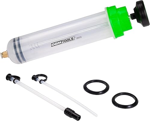 OEMTOOLS Bomba extractora y llenadora de líquidos de 500 cc - Bomba de vacío de precisión de alta capacidad para líquido de frenos, transmisión,