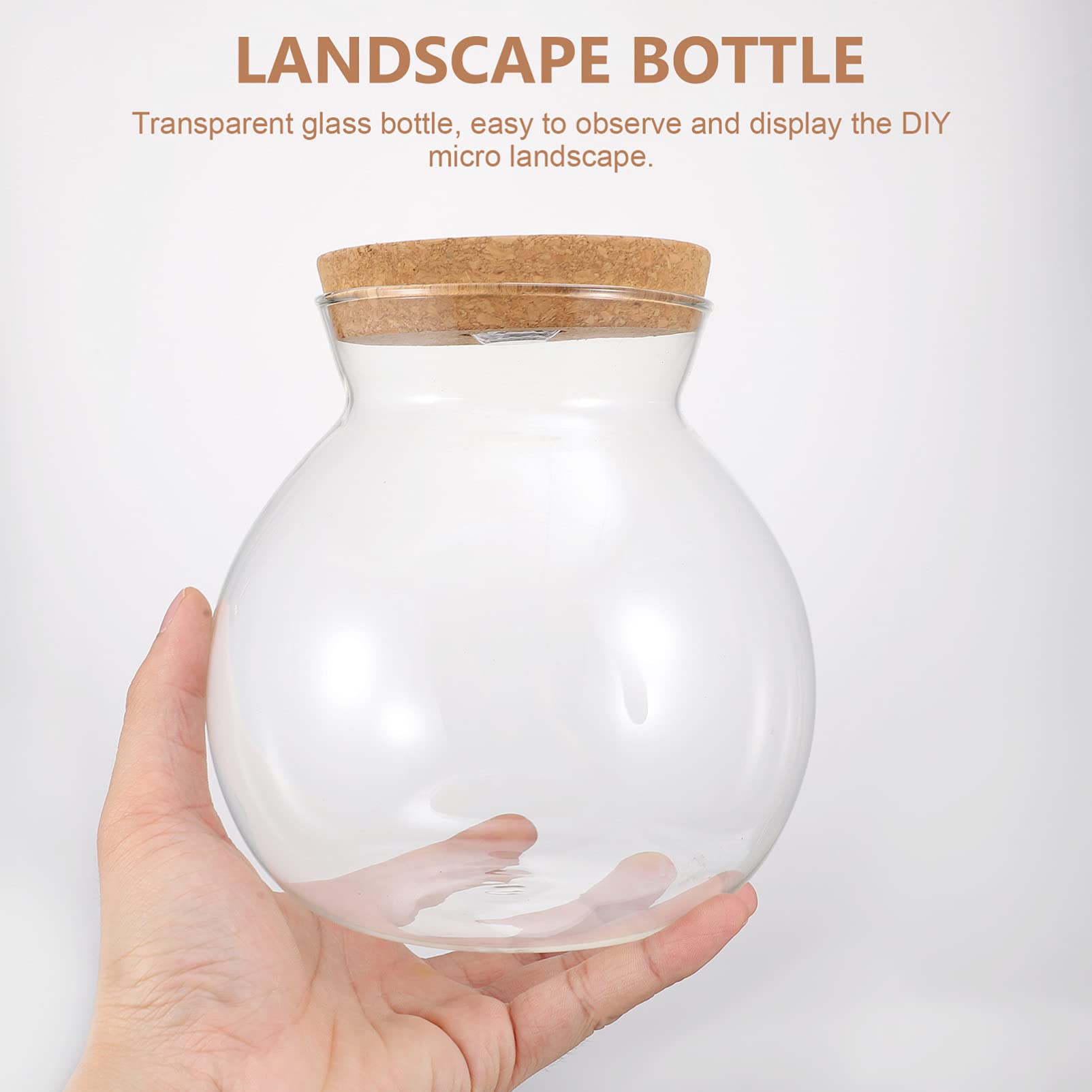 NUOBESTY Landschaftsflasche Tank Fisch Landschaftsbau Flasche Flasche Klare Vase Terrarium Led-Topf Glaswaren Sehr Glas Mit Deckel Mikrolandschaftshalter Hochwertiges