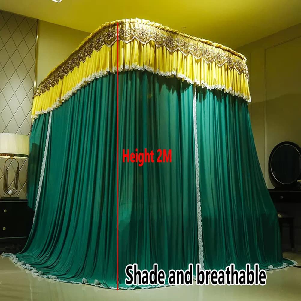 Luxuriöser Doppelbetthimmel Moskitonetz Bettvorhang im europäischen Stil mit Halterung für alle Jahreszeiten, elegante Schlafzimmer-Dekoration (Farbe: A, Größe: 180 x 220 cm)