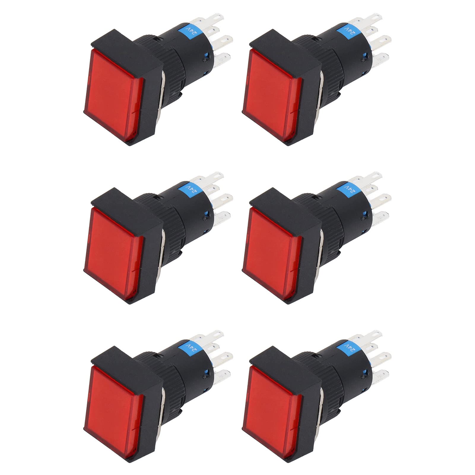Interruptor de Botón, 25 Piezas 24 V Botón de Luz Indicadora de Bloqueo Automático para Control Industrial, Operación de Larga Duración, Amplio Uso en Sistemas de Electrodomésticos de Motor