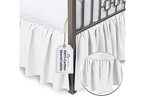 White Queen Bed Skirt 14 inch Drop - Split Corners, Queen Size - shopbedding