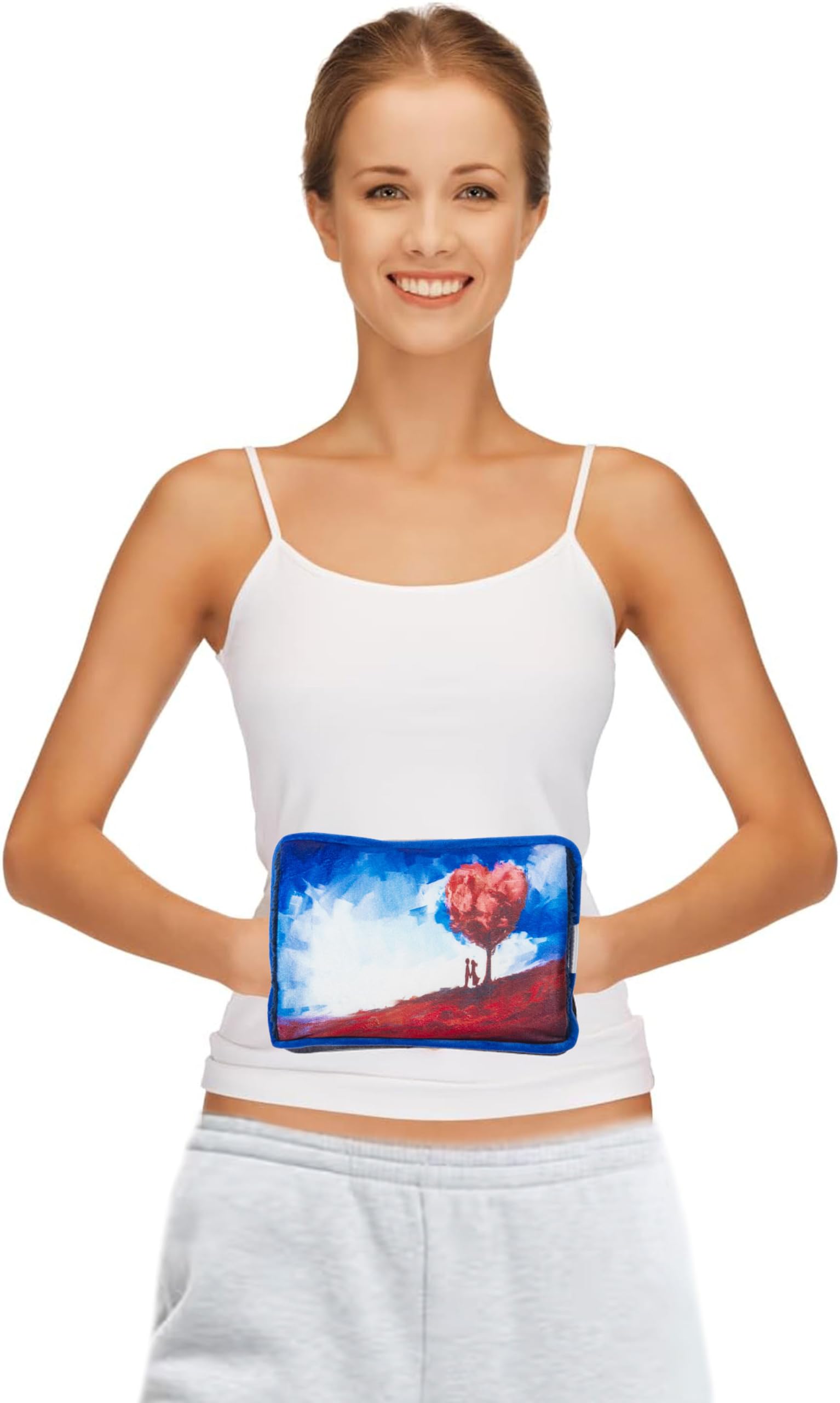 IPEA Borsa Acqua Calda Elettrica con Tasche in Peluche per Scaldare le Mani - Riduce Dolori Muscolari, Dorsali e Mestruali - Boule Scaldamani e Scaldapiedi - Scaldino - Fantasia Albero