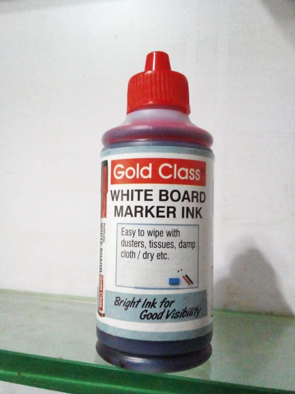 Gold Class White Board Marker Bottled Ink, 100ML | Easily refillable | Suitable for Marker Pens with Multiple Surfaces | Office Stationery | School Stationery- Pack of 1 (Red)