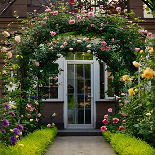 Arco de jardín de rosas de metal, enrejado de pérgola blanco para plantas trepadoras y vides, decoración de pasarela de boda, soporte floral resistente (140 x 230 x 40 cm)