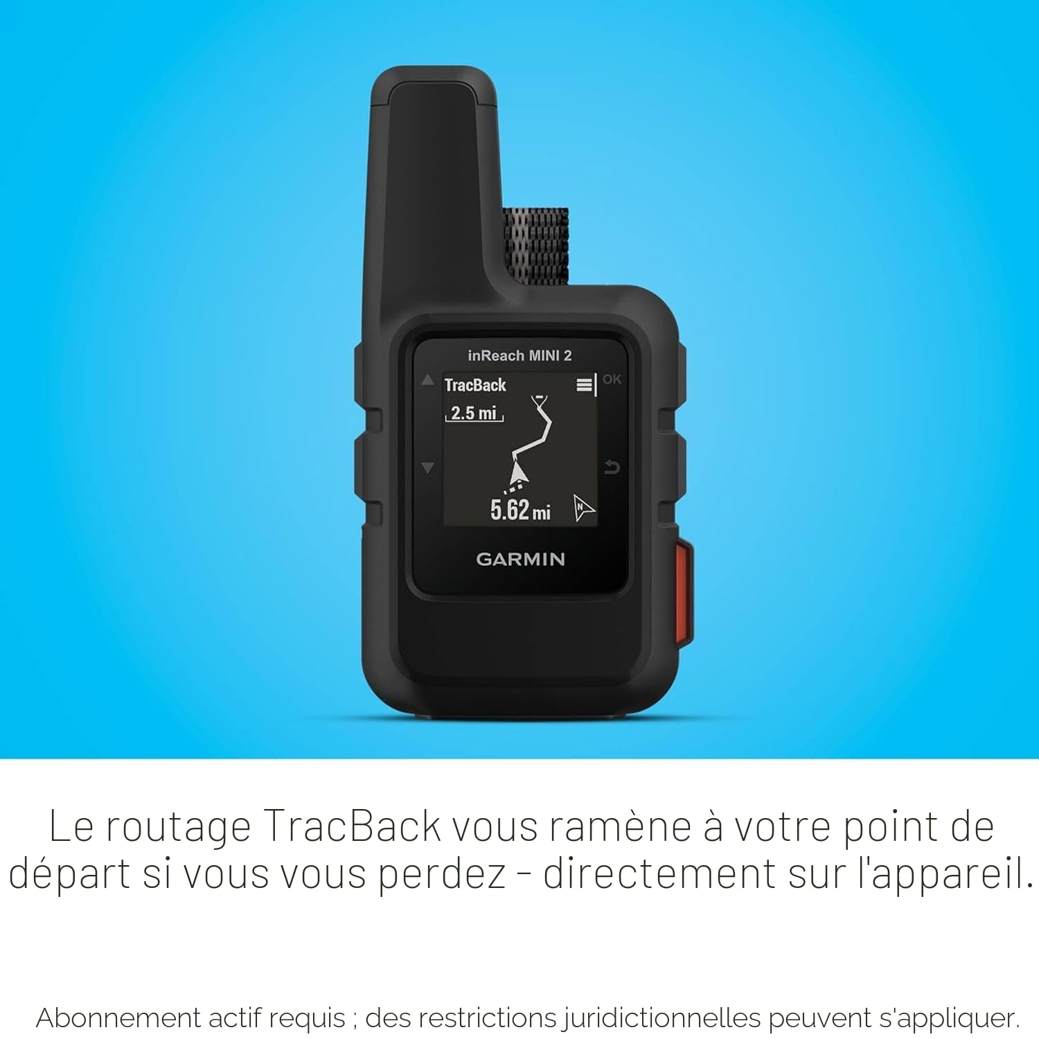 Garmin inReach Mini 2 Communicateur Satellite Portable léger et Compact pour randonnée, Noir