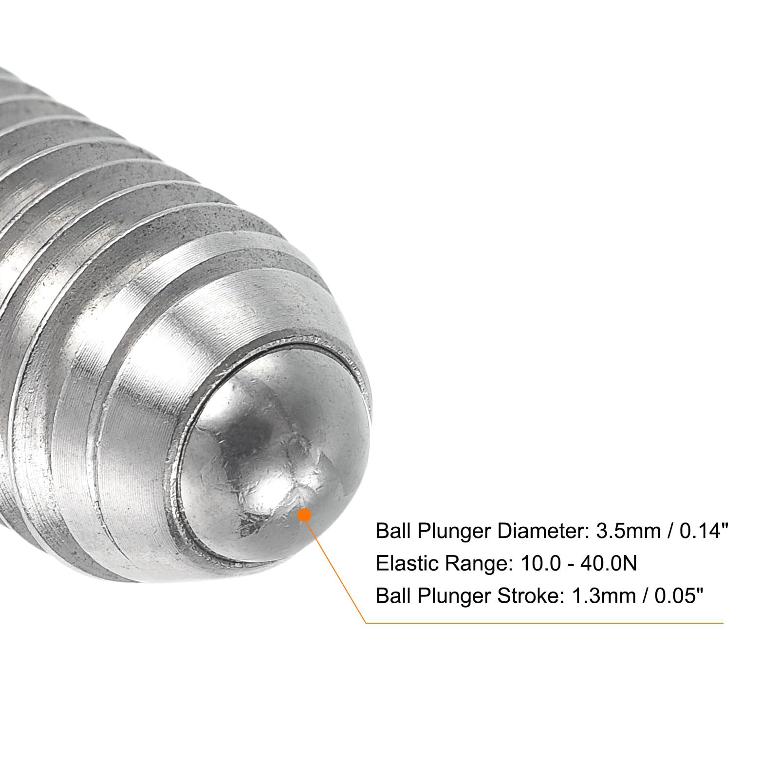 QUARKZMAN Kugelspitze Madenschrauben 15 Stück Kugelkopf-Stellschraube, M6 x 25mm 304 Edelstahl Metrische Feder Sechskant Schraube