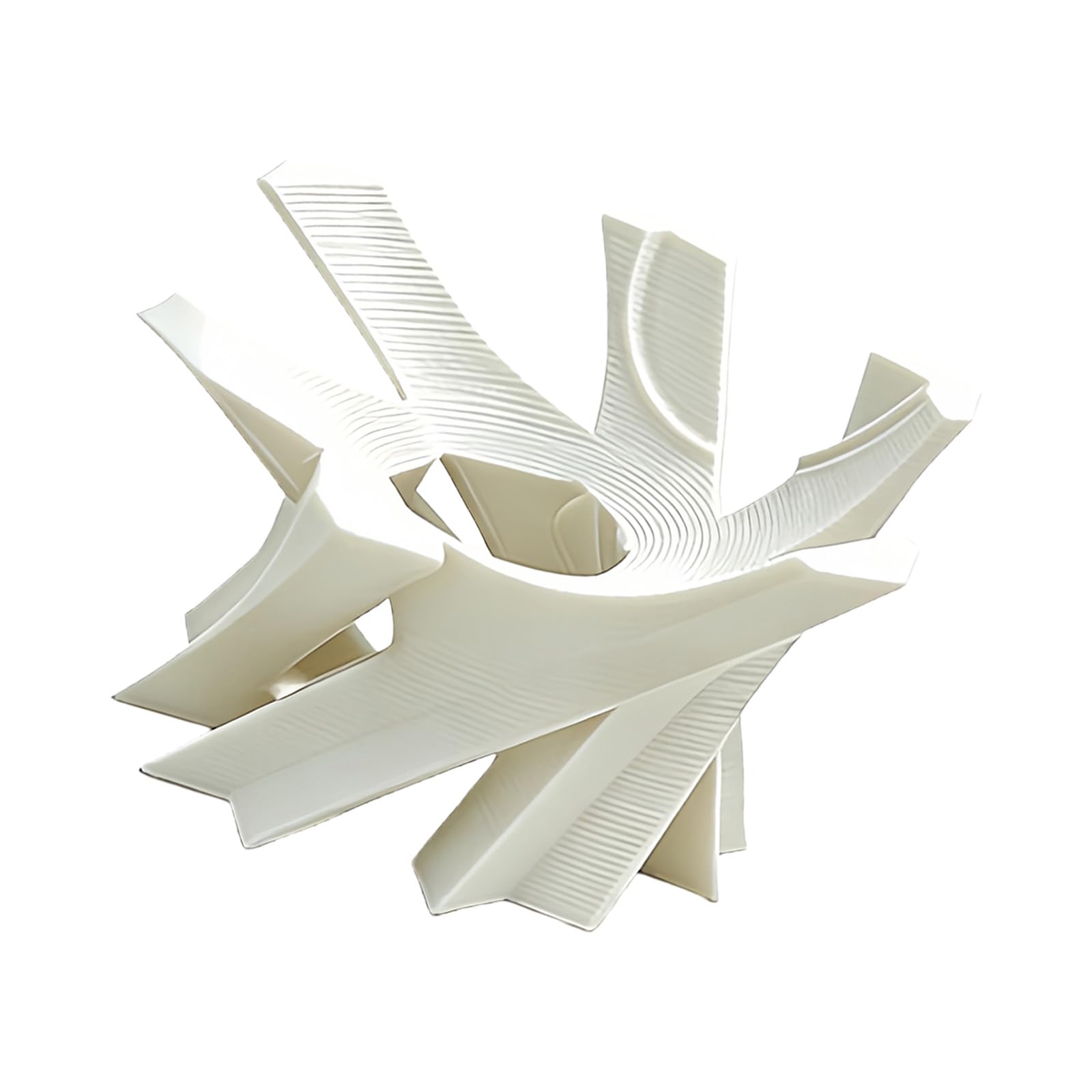 Oxxggkao White Modern Speakers Stand With Geometric Cutout Rack For Optimal Sound Projection And Minimalists Aesthetics Desktop Lecturer Stand