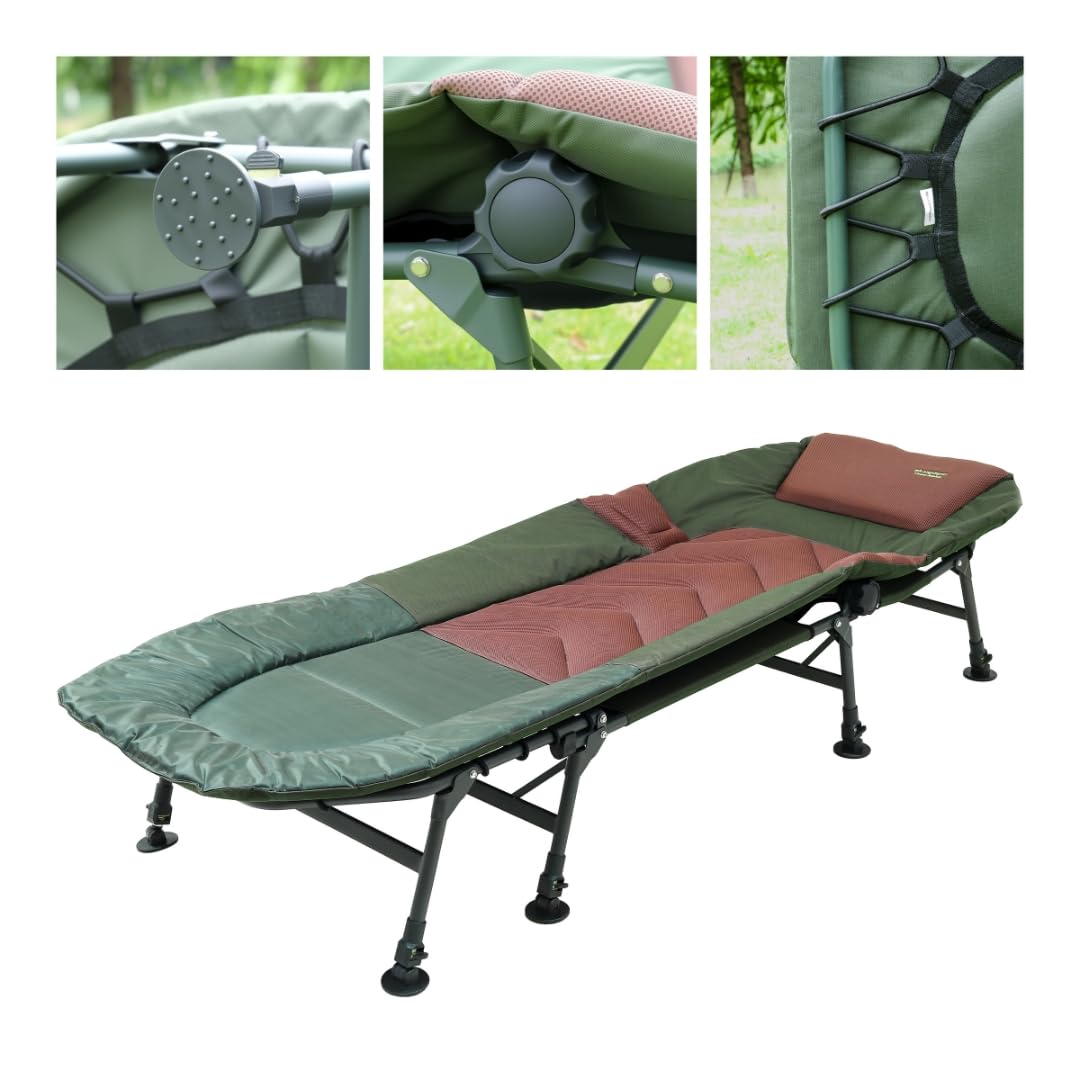 MK-Angelsport Karpfenzelt und 2 × 8-Bein-Karpfenliegen (Tragkraft 140kg) mit Gummihammer, Traumpaket, Set – 5 Seasons 2 Mann Dome (302 cm × 272 cm × 146 cm), Set, Outdoor, Camping
