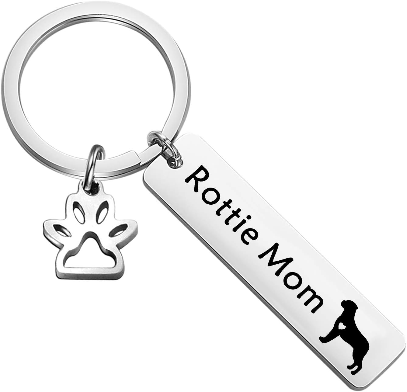 LQRI Rottweiler Rottie Mom Rottie Dad Kechain Pet Dog Jewelry Rottie Gift for Rottweiler Rottie Mom Dad