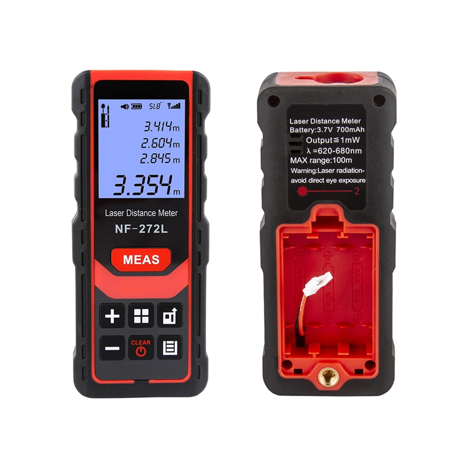 Detector de pared, NF-272L Medidor de distancia 6 0m 80m 100m RANGEFINDER CINTURANDO RANGO FINDER MEDIRS MEDIDE DEPORTE DIGITAL RULER TRANS TRANSUP(80m)