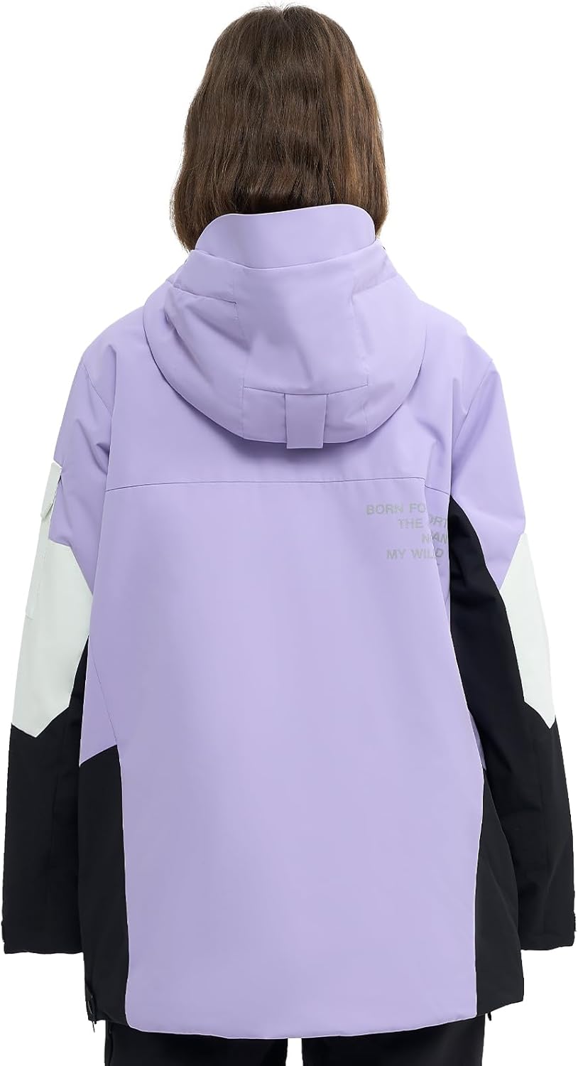 Ski Jacket Snowboard Anorak Coat Pullover Baggy Snow Hooded Insulated Hoodie Waterp... - Image 2