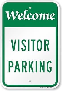 SmartSign 18 x 12 inch “Welcome - Visitor Parking†Metal Sign, 120 mil Aluminum Composite (ACM), Engineer Grade Reflective Material, Green and White