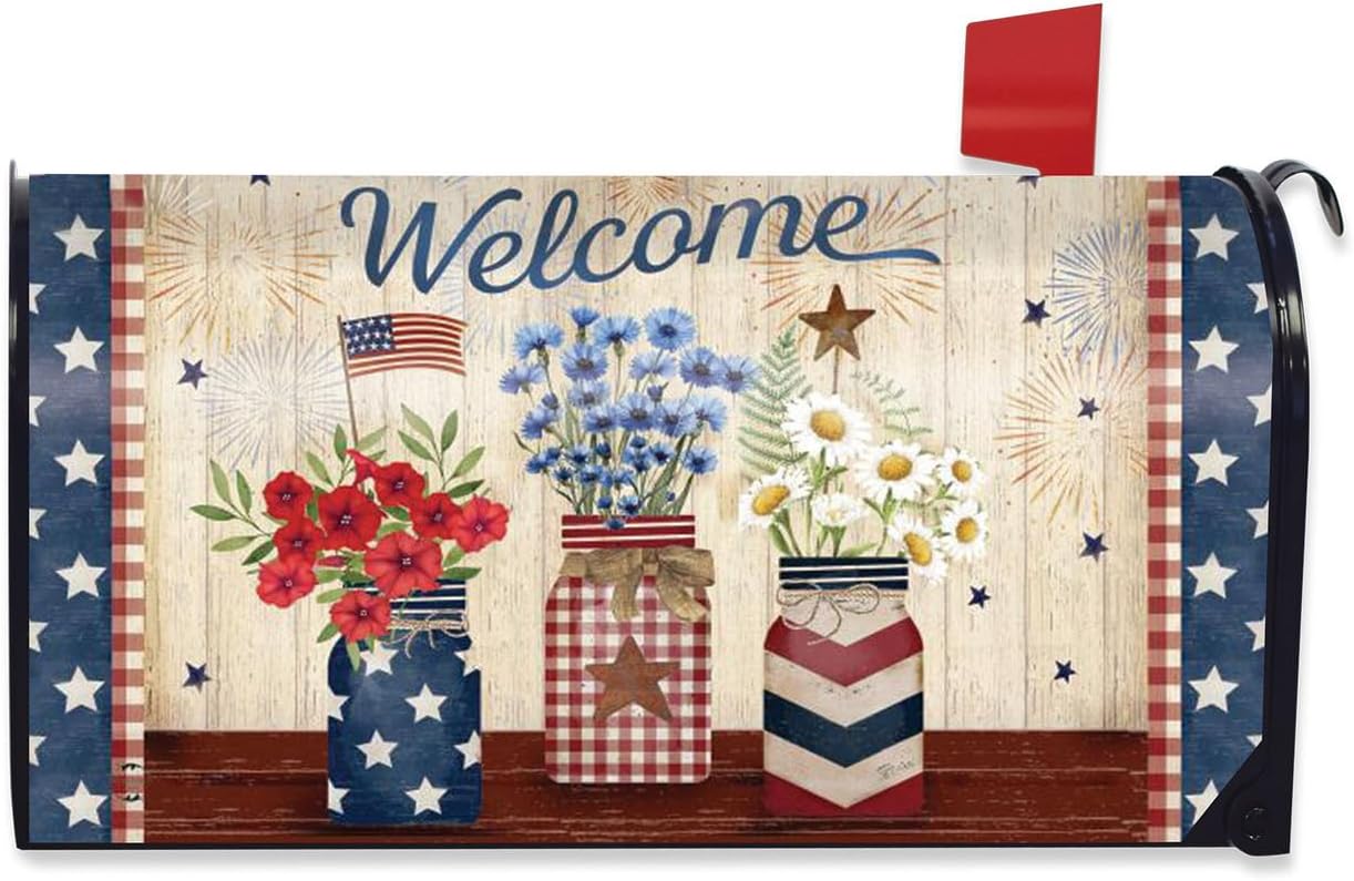 Briarwood Lane Patriotic Birdhouse Mailbox Cover