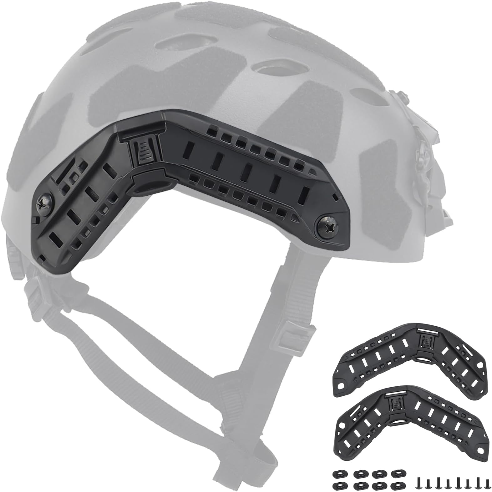 Tactical Helmet Rail Mount Accessory Side Rails Kit for High Cut Fast Helmet with Screws