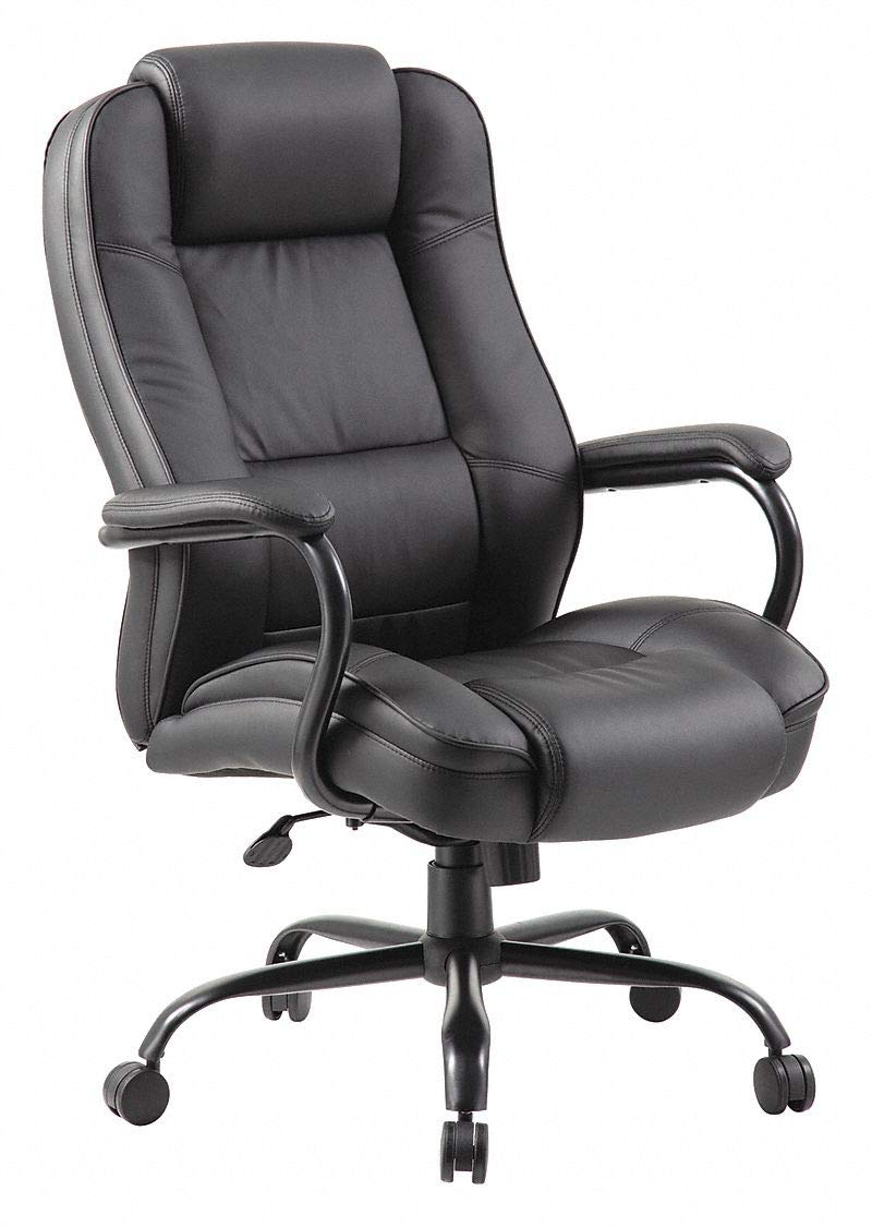 Executive Chair, Big-and-Tall, Executive Chair, Black, Leather-Each