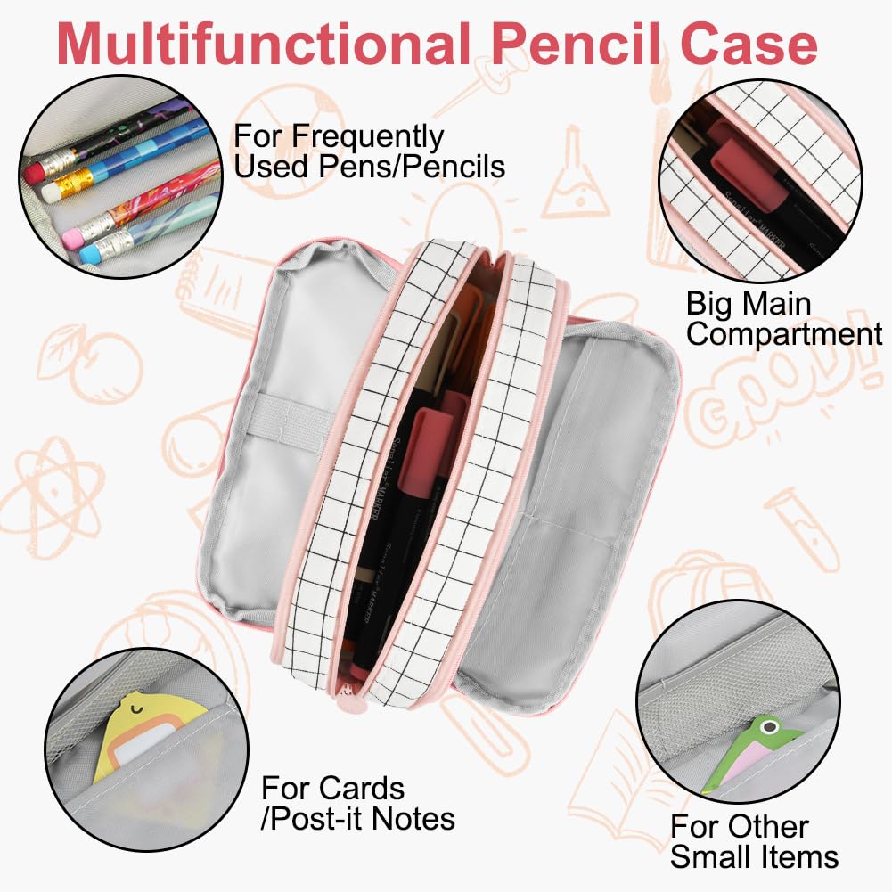 OFFCUP Pencil Case for Large Capacity Cute Stationery Pencils Case Bag, Durable Shell Pen Maker Pencil Pouch - Image 3
