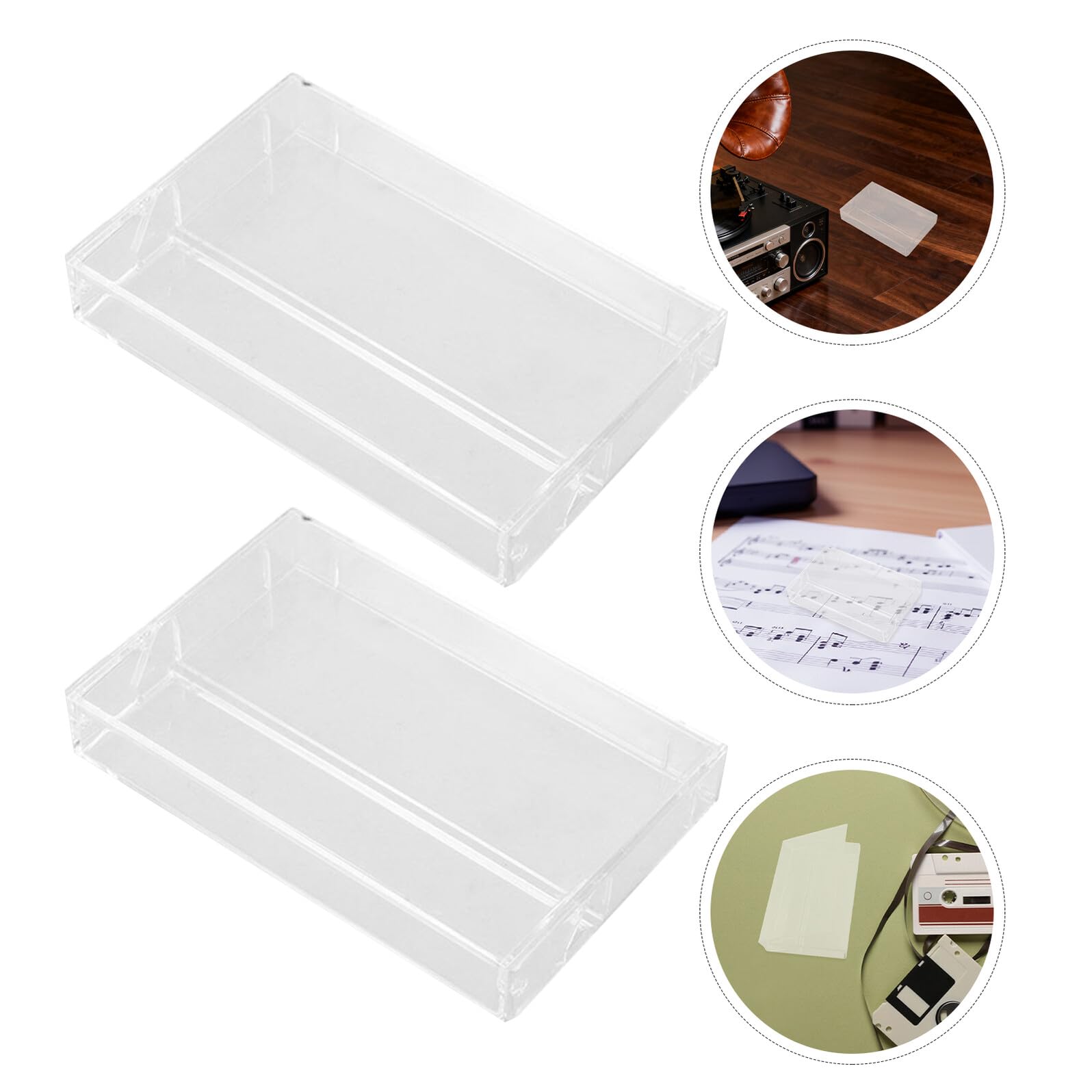 15 Pezzi Porta Cassette Trasparente in Plastica Organizer Compatto per Nastri Audio con Maniglia Integrata Custodia Rigida per Esposizione Vintage e Protezione Tape per Casa e