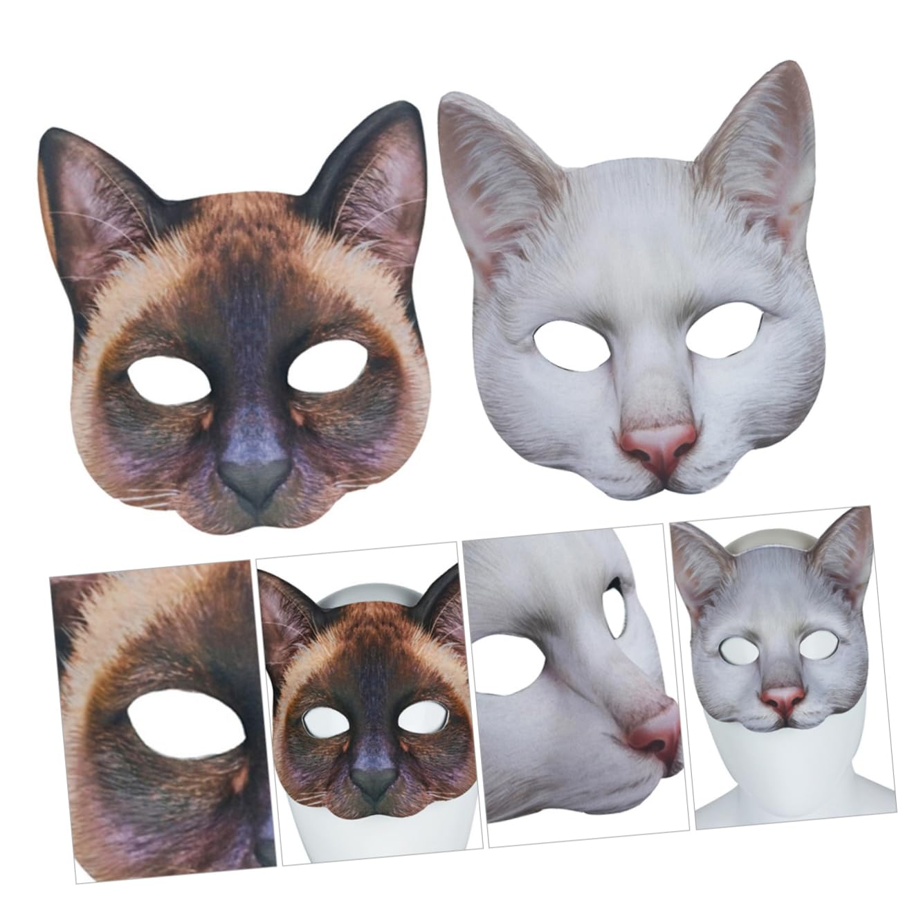 HANABASS 6 Maschere Halloween Realistiche Unisex Copri Volto Animale Halloween Decorazioni Costume Mascherato e Masquerade