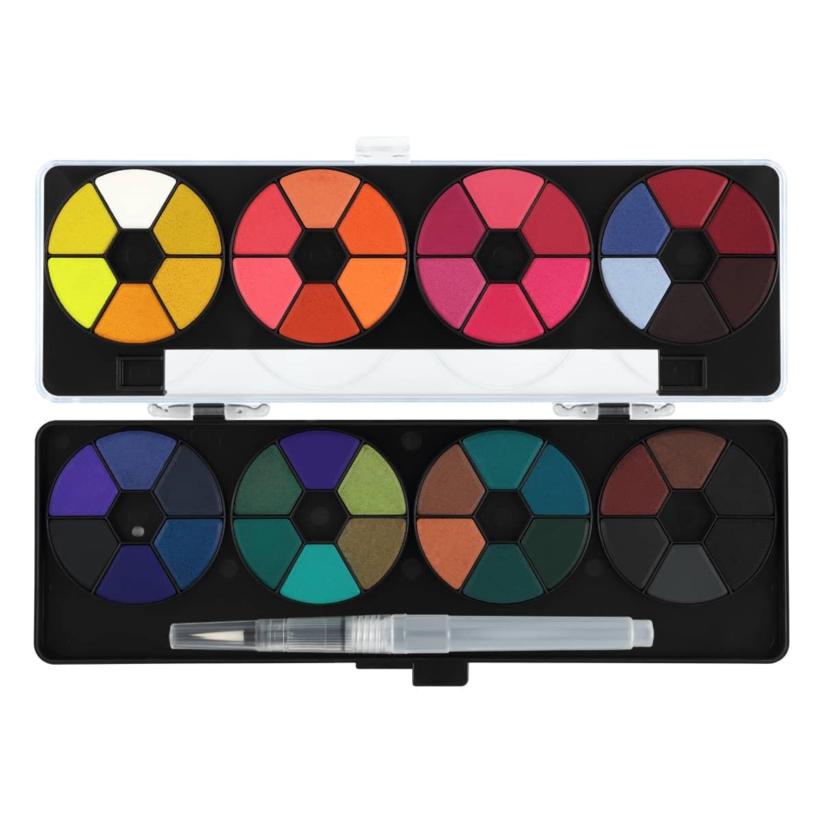 Creative Inspirations Professional Watercolor Paint Set - 48 Dye-Based Watercolor Paints for Adults - Compact, Vibrant, Travel-Friendly Set with Water Brush Pen and Mixing Lid