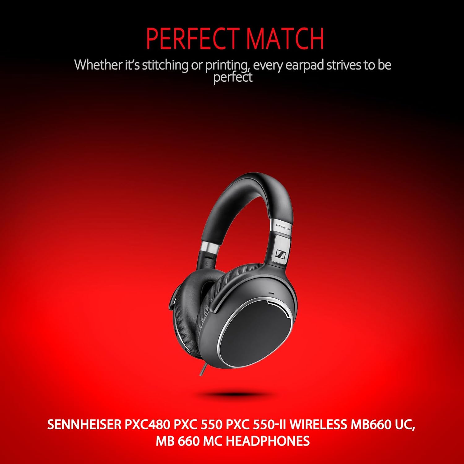 Krone Kalpasmos Sennheiser 550 & PXC 550-II Replacement Ear Pads, Compatible with PXC480, MB660 UC, MB 660 Headphones, Soft & Premium Memory Foam Comfort Upgrade – Black - Image 6