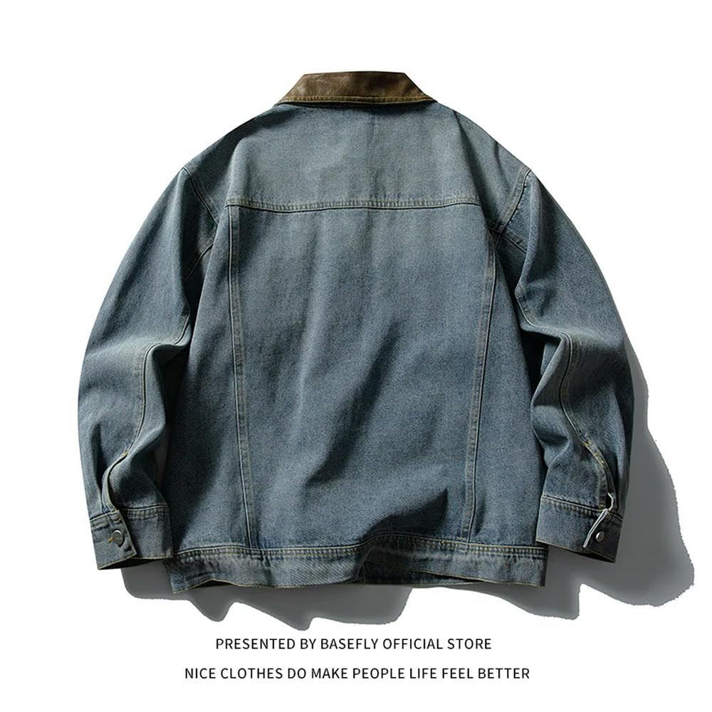 NYSDM Jesień Proste Solidne Old School Pocket Męskie Kurtki Dżinsowe Unisex Kobiety Jean Płaszcze Casual Retro Vintage Trendy Varsity