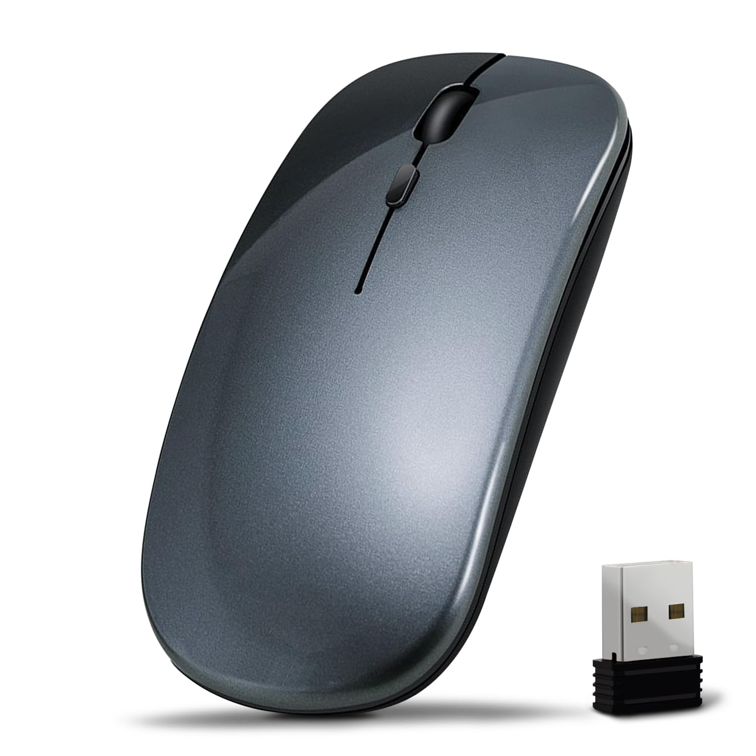 Dolrso Wireless Bluetooth Mouse for iPad/MacBook Pro/Air/Laptop/pc Rechargeable Silent Mouse Portable Slim for Surface Pro/Lenovo/Samsung Tablet (LED/Gray)-image-31