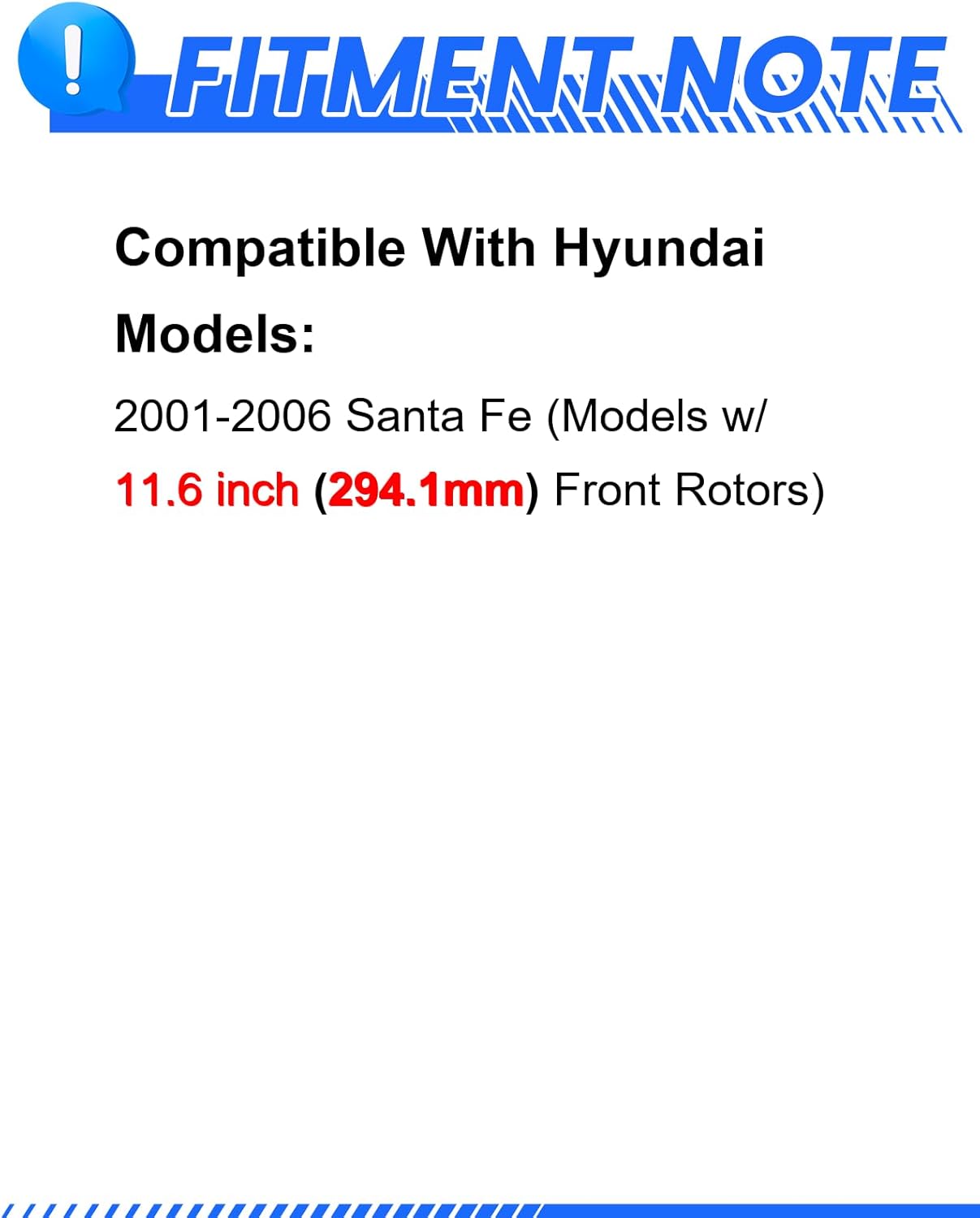 Anpulsero Front Brake Pads and Rotors Kit Compatible with Select Hyundai Models, Santa Fe 2001 2002 2003 2004 2005 2006, Drilled Slotted Rotors Ceramic Brake Pads Geomet Front Rotor 11.6 inch(294.1mm)