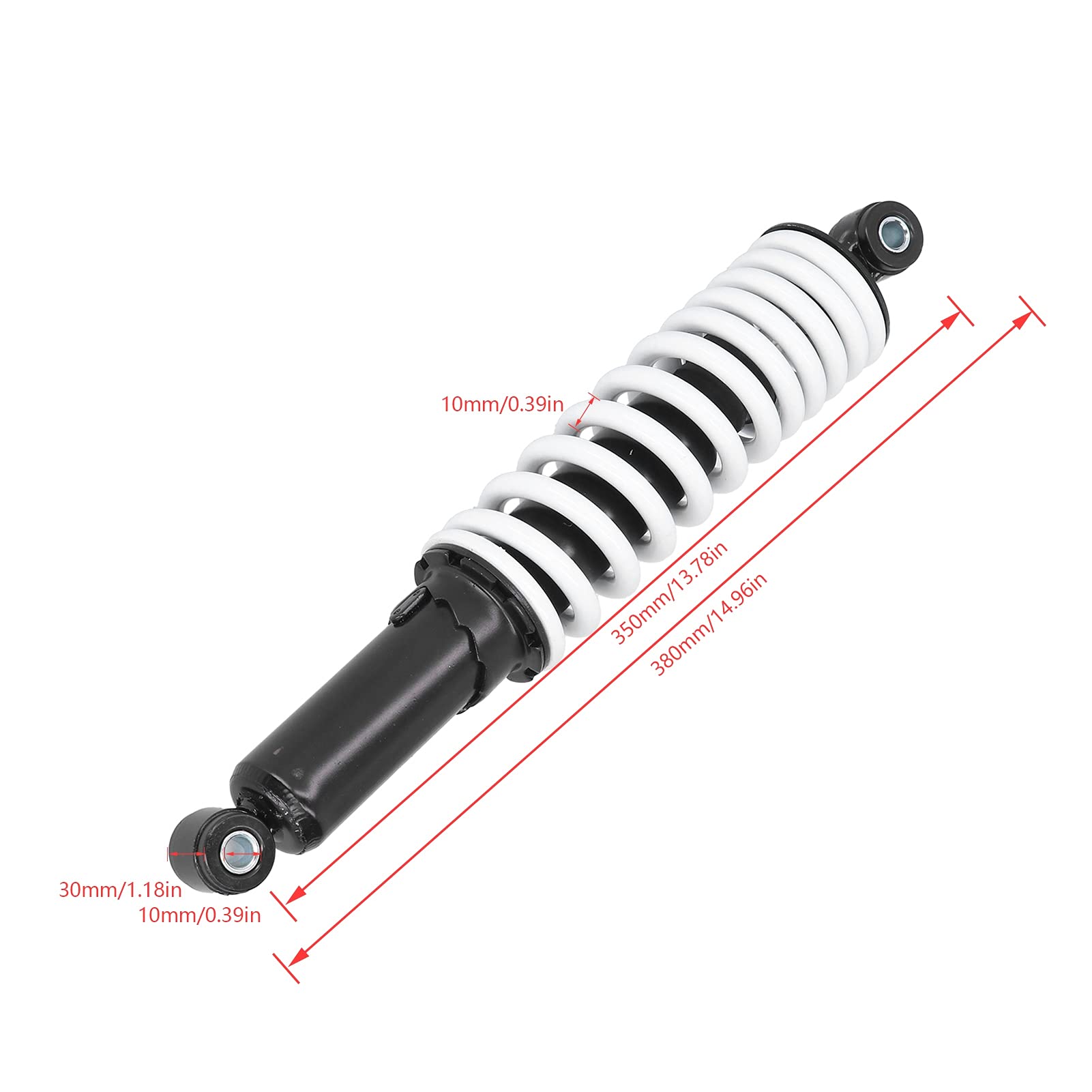Yctze Amortisseur de Suspension Arrière Jambe de Choc Remplacement D'amortisseur Réglable D'amortisseur de Moto de 350mm pour les Vélos de Sport de Saleté de Quad de Go Kart D'ATV