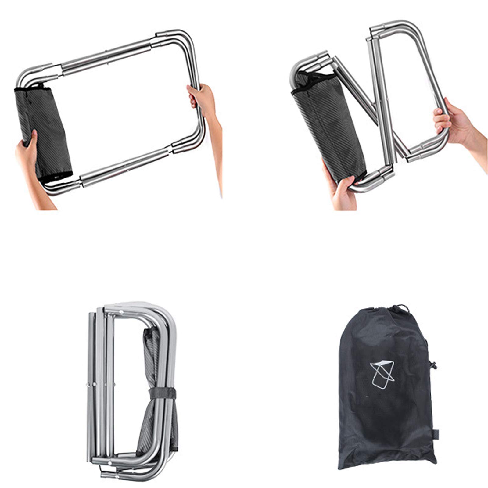 Taburete Plegable portátil para Acampar, Taburete de Picnic, con Bolsa, Aluminio Ultraligero y Compacto, para jardín/Playa/Pesca/Senderismo/Camping