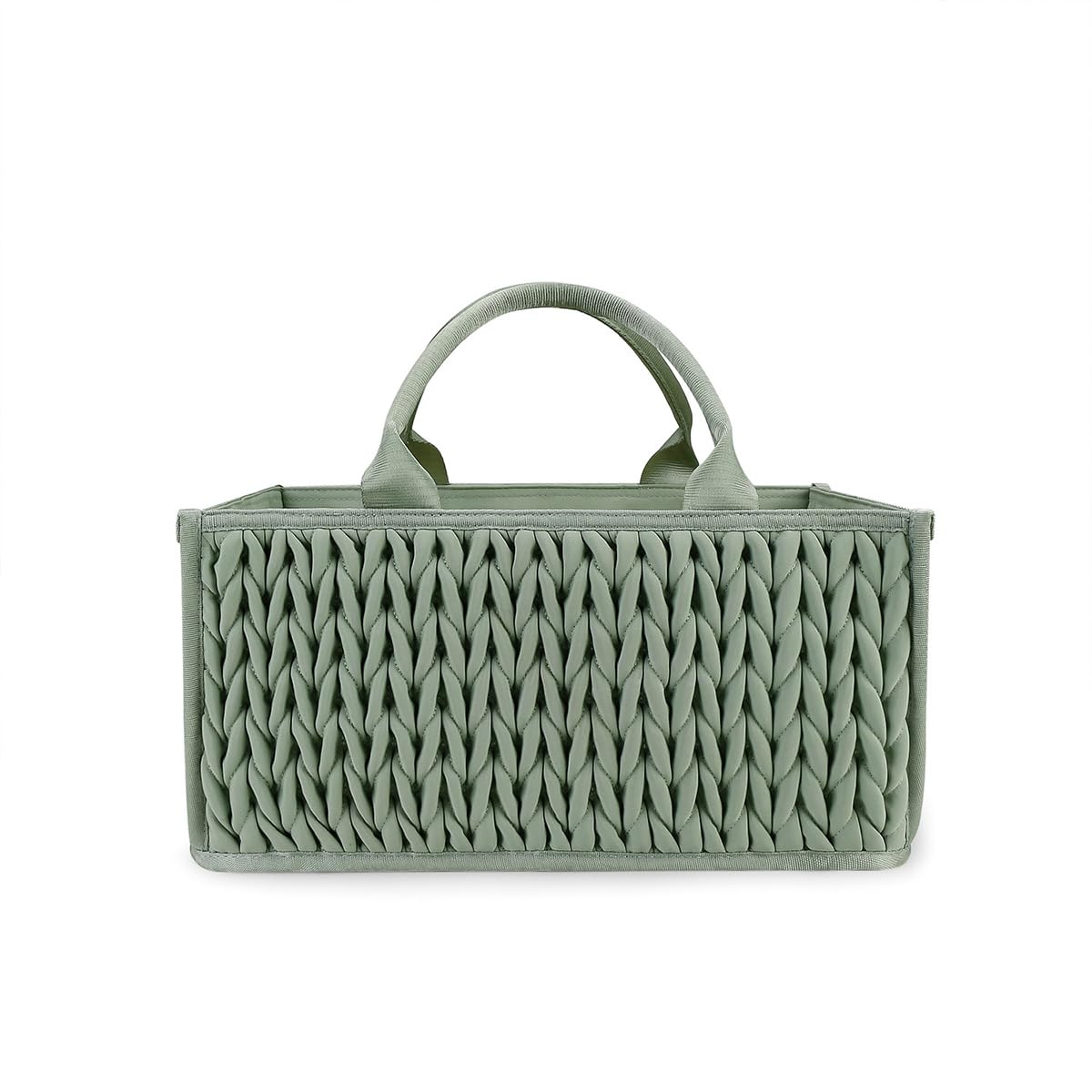 Sonarin Green Baby Nappy Caddy,Large Portable Baby Diaper Caddy Organiser Baby Caddy Storage Basket Nursery Storage Bin For Diapers And Wipes With Detachable Compartments(Green)