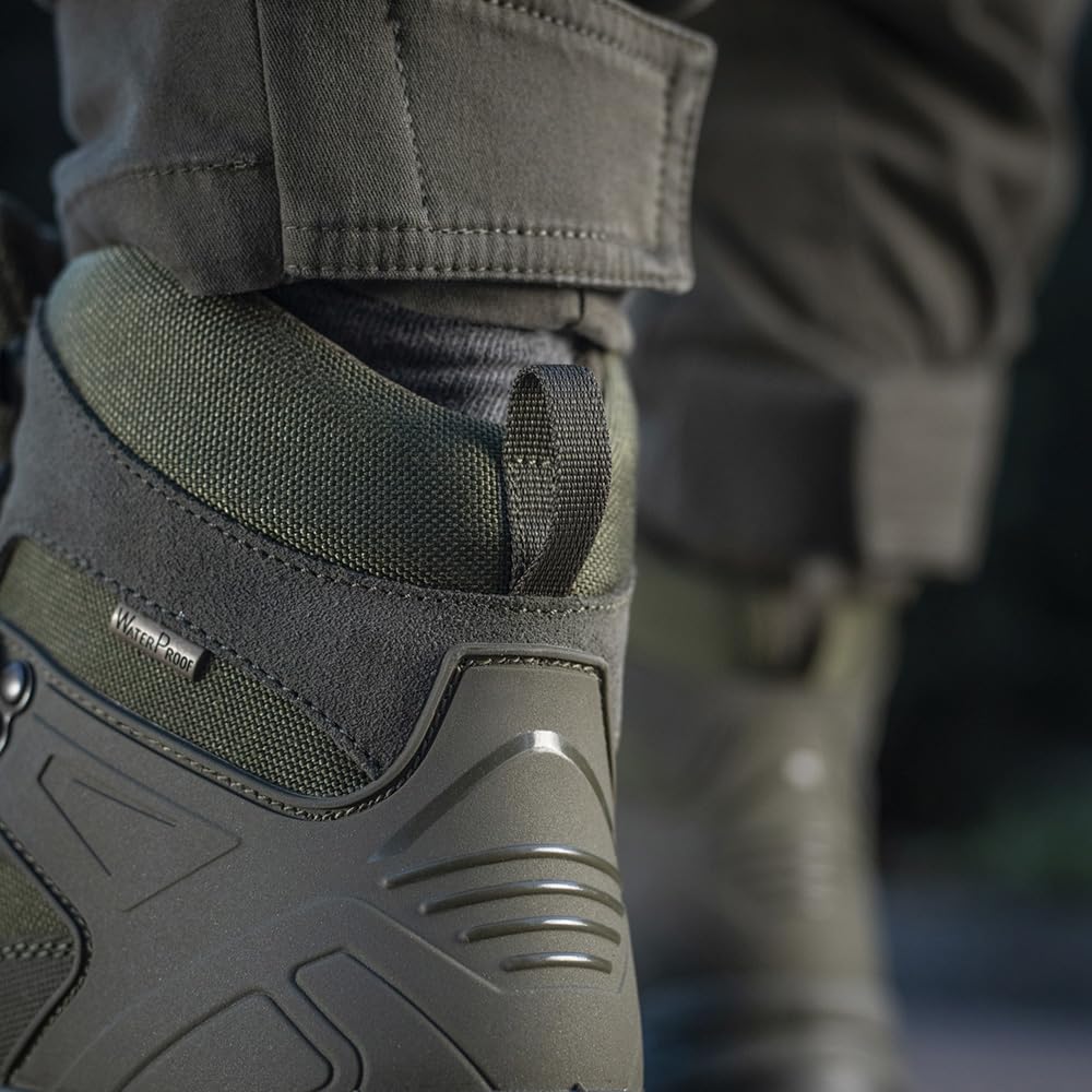 M-Tac Buty Taktyczne Trekkingowe Jesienno-Zimowe Wodoodporne (5, Ranger Green, 46, Unijne rozmiary obuwia, Dla dorosłych, Alpha, Średnia, Średnia)