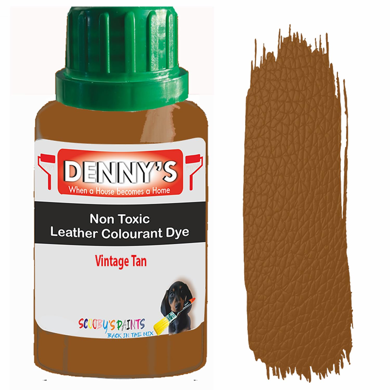 All in One Leather Colourant Self Seal Leather Dye Repair Paint for Furniture, Sofas, Car Seats (Vintage Tan, 250ml Bottle)