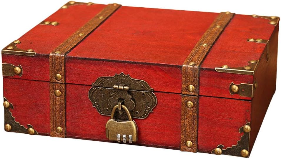 DOITOOL 1pc Cosmetic Storage Box Baskets for Storage Jewelry Organizer Small Basket Jewelry Boxes Red Wooden