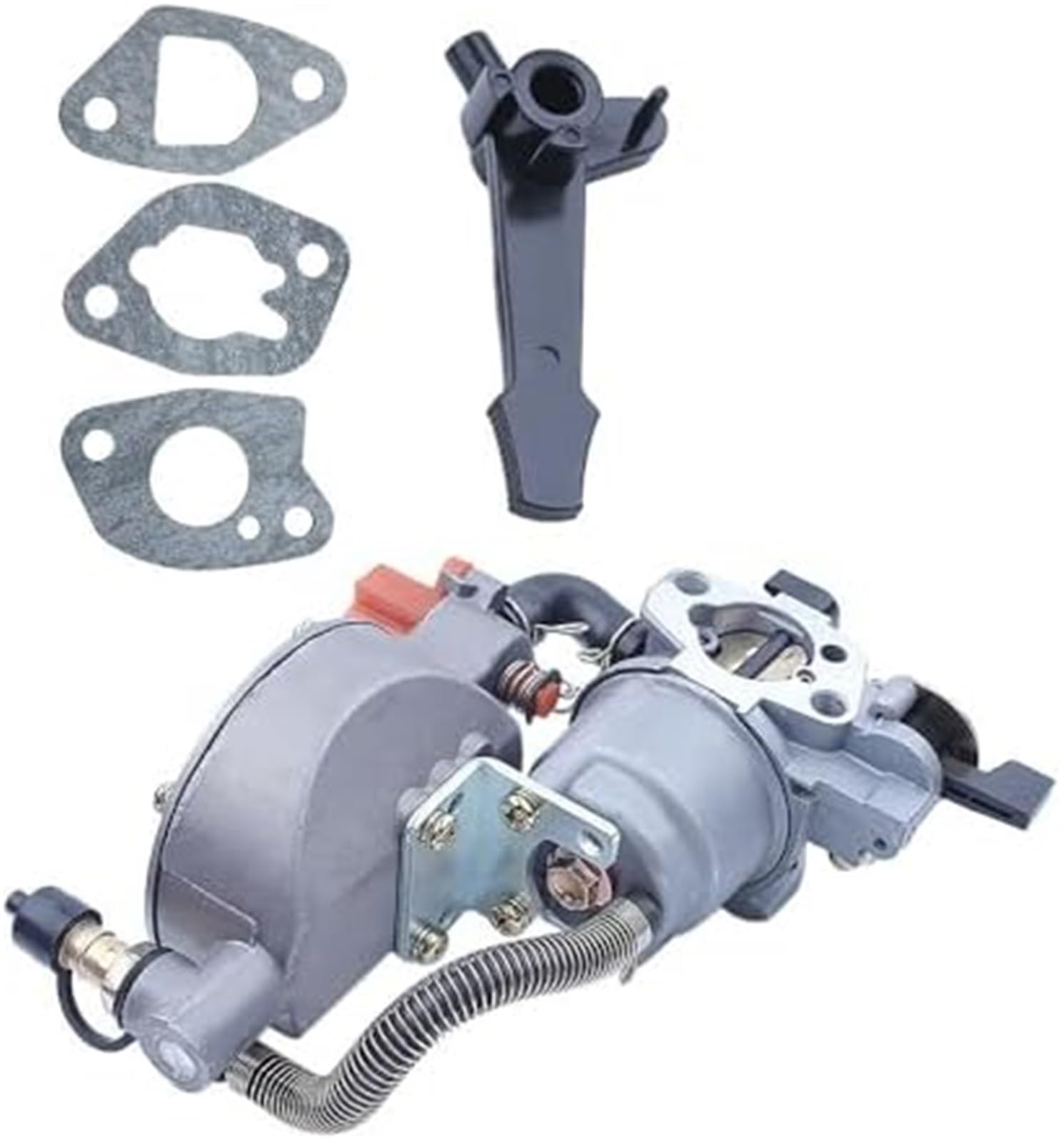Carburador de estrangulador cable con kit filtro combustible perno junta, para repuesto motor cortacésped Gx200 Gx160 Gx 160 200 Mezclador de combustible para tractor de jardín