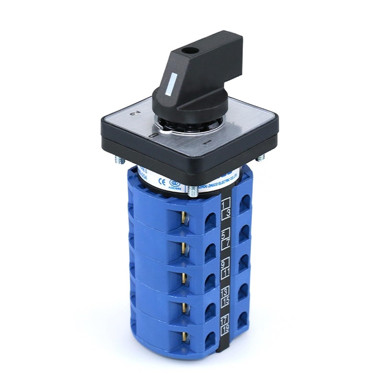 SZW26/LW26-25 Commutateur rotatif à cames triphasé, 3 positions, 20 bornes, 660 V, 25 A, 48 x 48 mm, 1 pièce