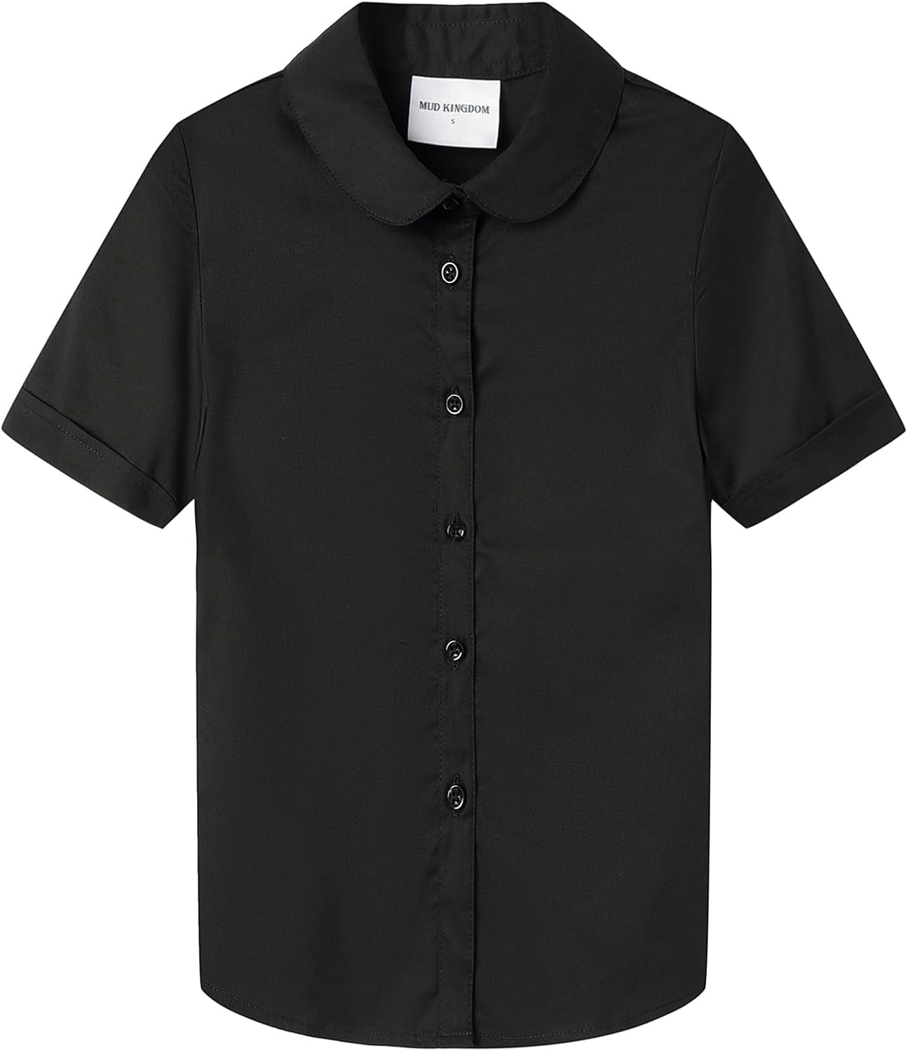 Mud Kingdom Girls Short Sleeve Shirt Peter Pan Collar School Uniform Poplin Blouse Mud Kingdom Girls Short Sleeve Shirt Peter Pan Collar School Uniform Poplin Blouse