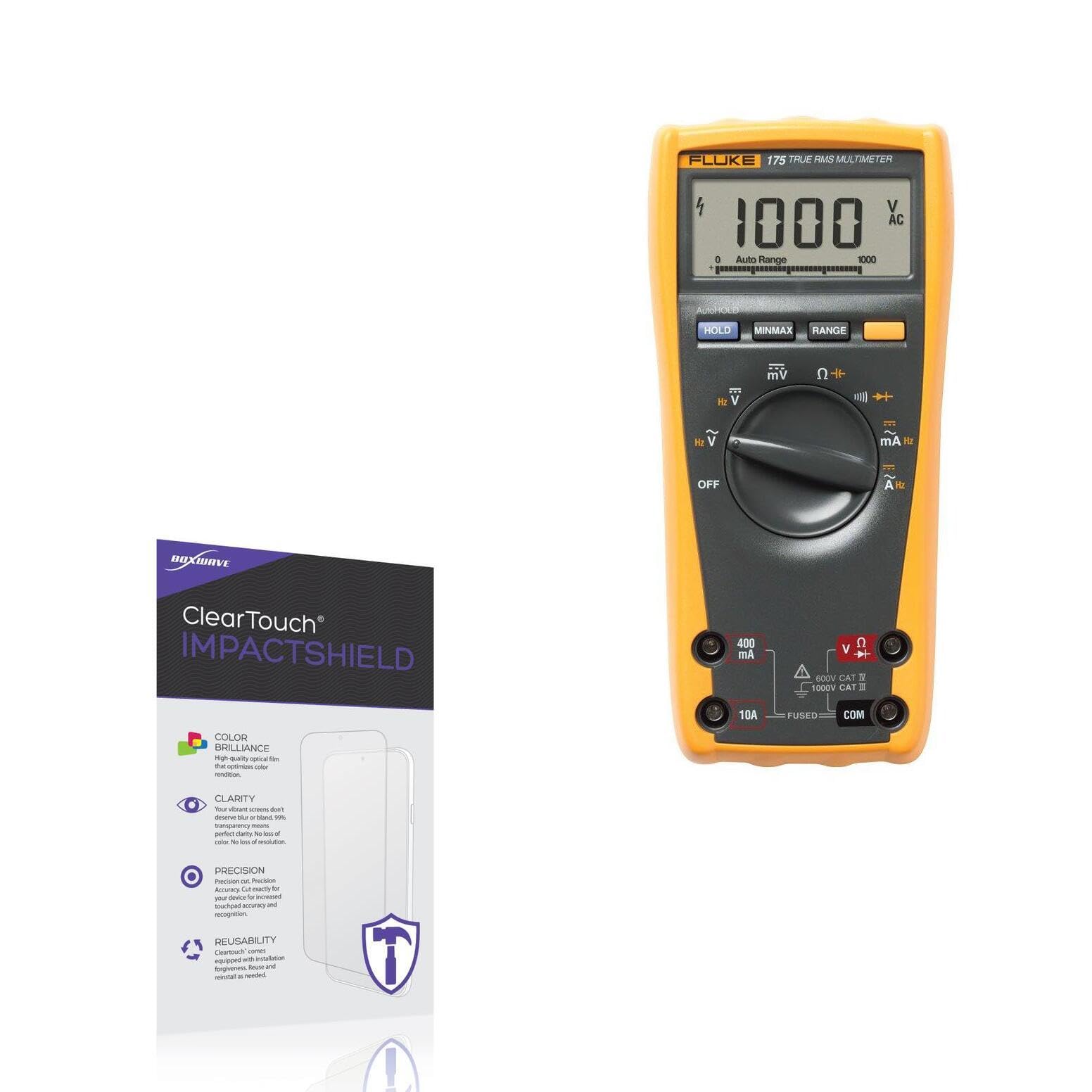 BoxWave Screen Protector Compatible with Fluke 175 - ClearTouch ImpactShield (2-Pack), Impenetrable Screen Protector Flexible Film