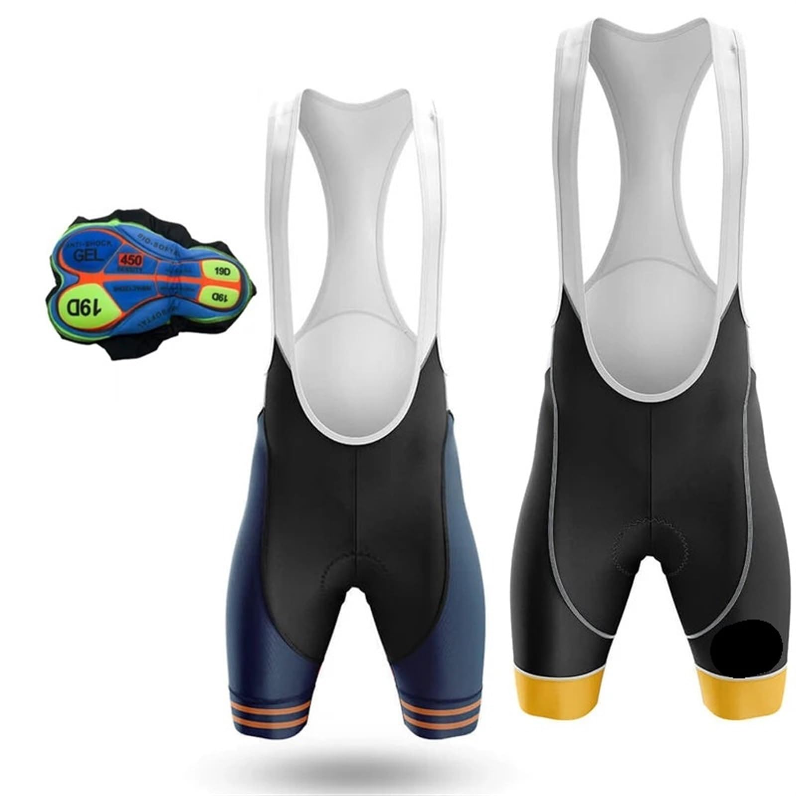 Pantaloncini Da Ciclismo Uomo Pantaloncini con bretelle da ciclismo per uomo, abbigliamento outdoor, calzamaglia imbottita 19D, ideale per equitazione e
