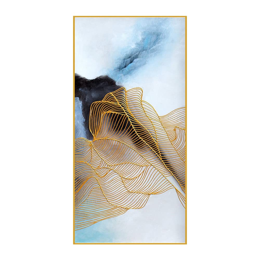 Cuadros Modernos Al Oleo, Negro Textura Línea Dorada Cuadrícula De Lujo Minimalista Arte Moderno Pinturas Abstractas Pinturas Al Óleo Pintadas A Mano sobre Lienzo Arte De Pared para Sala De Estar