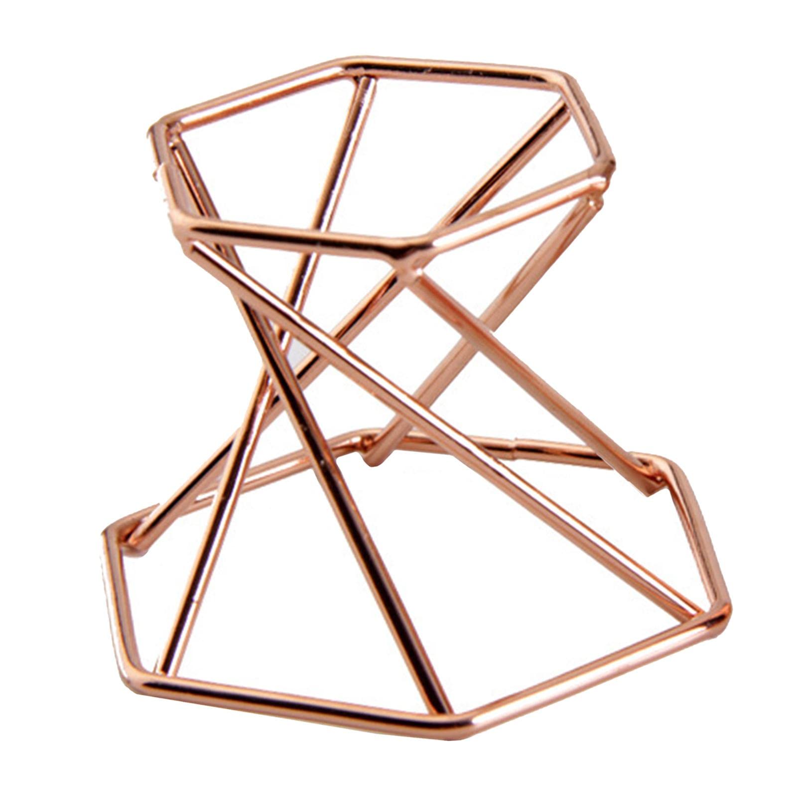 Metal Holder Easel Display Stand for Gemstone Mineral Rocks Rose Golden