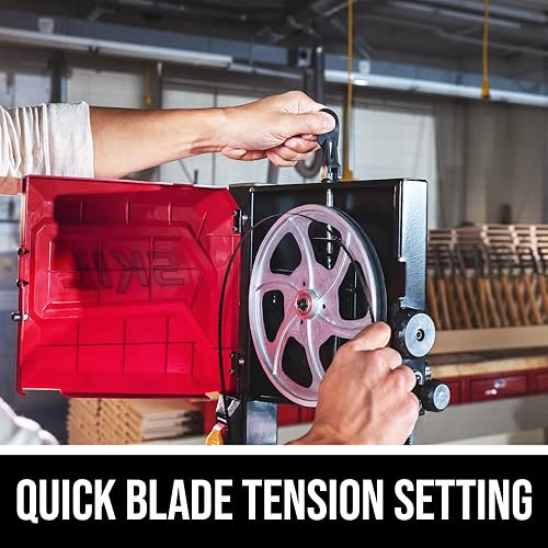 Miniatura 4 de SKIL Sierra de cinta de sobremesa de 2,8 amperios y 9 pulgadas y 2 velocidades para carpintería - BW9501-00