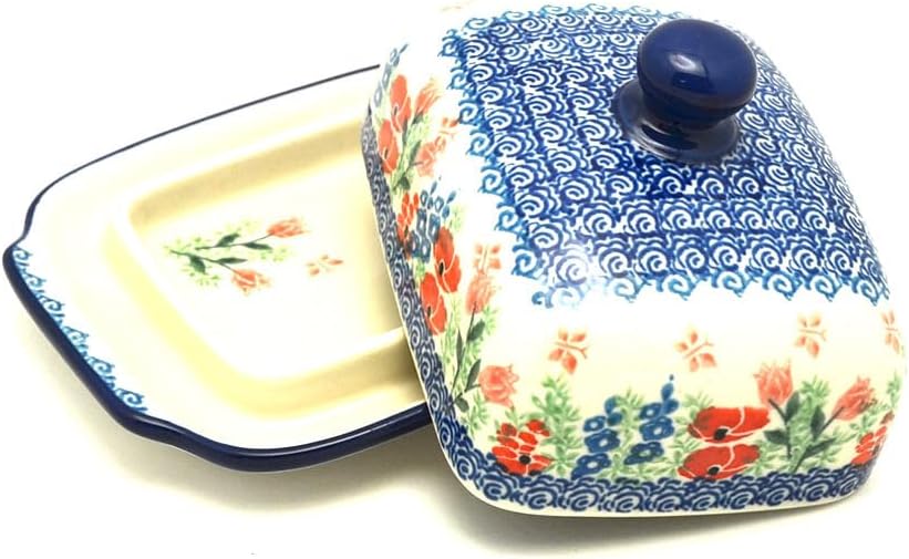 Polish Pottery Butter Dish - Whimsical Garden