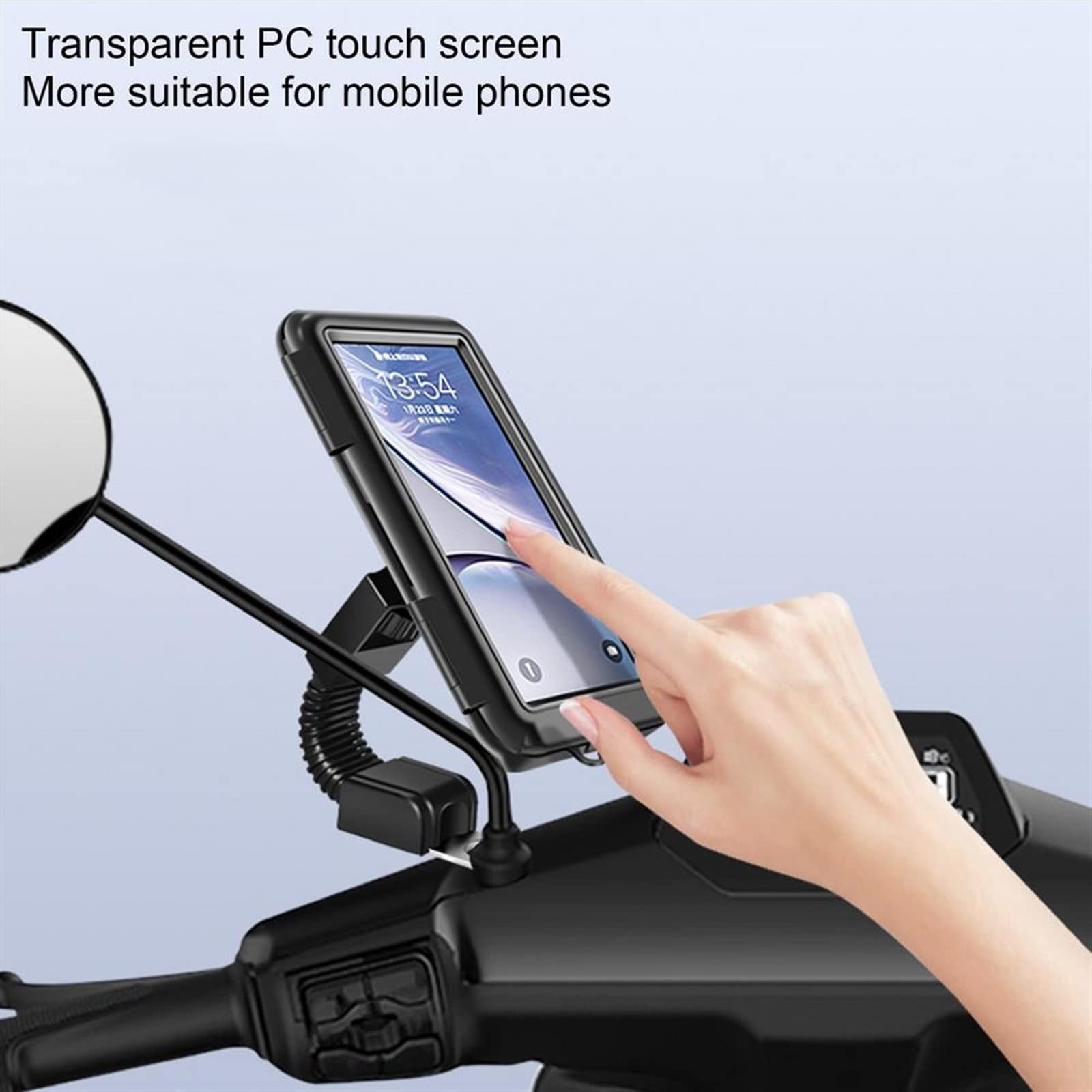 Accessori per Manubrio Supporto per Telefono per Motocicletta Impermeabile Supporto per Telefono per Moto Supporto per Specchietto Retrovisore per Bicicletta da Moto