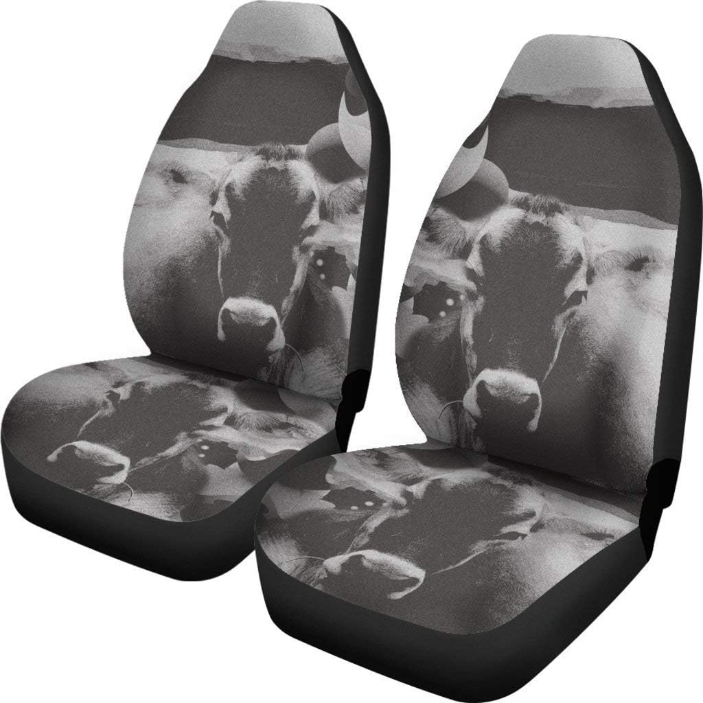 Black&White Brown Swiss Cattle (Cow) Print Car Seat Covers